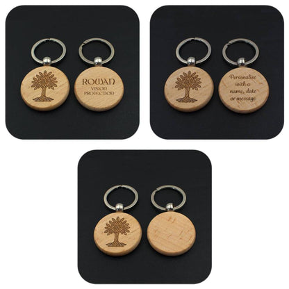 Engraving examples for Rowan Celtic Tree Zodiac wooden keyring