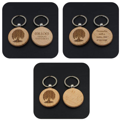 Engraving examples for Willow Celtic Tree Zodiac wooden keyring
