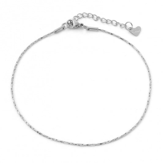 Boston Link Thin Silver Stainless Steel Anklet