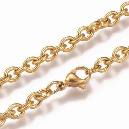 Cable Chain Golden Stainless Steel Anklet