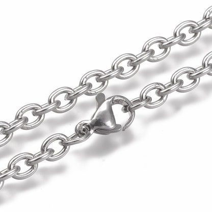 Cable Chain Silver Stainless Steel Anklet