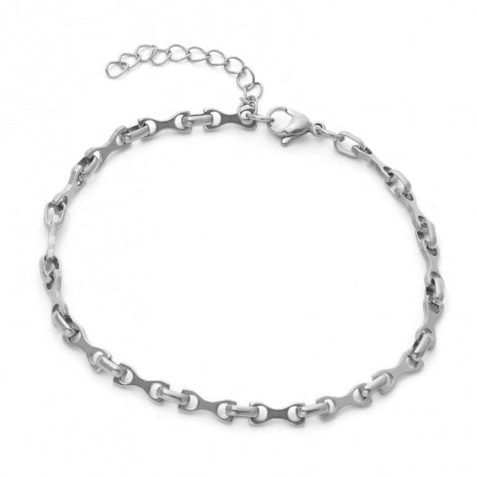 Chain Link Silver Stainless Steel Anklet