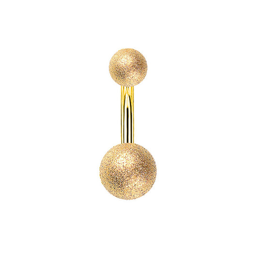 Frosted Golden Stainless Steel Belly Bar