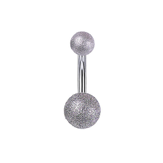 Frosted Silver Stainless Steel Belly Bar