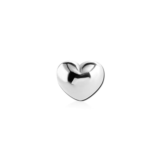 Heart Silver Stainless Steel Externally Threaded Attachment