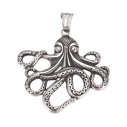 Octopus Silver Stainless Steel Box Chain Necklace