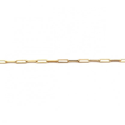 Paperclip Chain Golden Stainless Steel Anklet