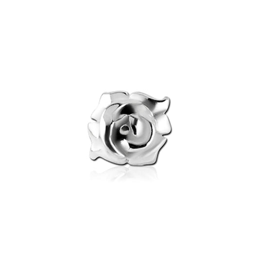 Rose Flower Silver Stainless Steel Externally Threaded Attachment