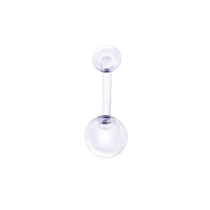 2 Clear Acrylic Flexible Belly Bar Retainers