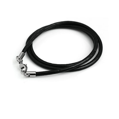 Cowhide Leather Black Cord Necklace 2mm 18|20|22|24|26"