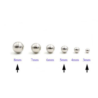 Round Ball Black Stainless Steel Stud Earrings 3|4|5|8mm