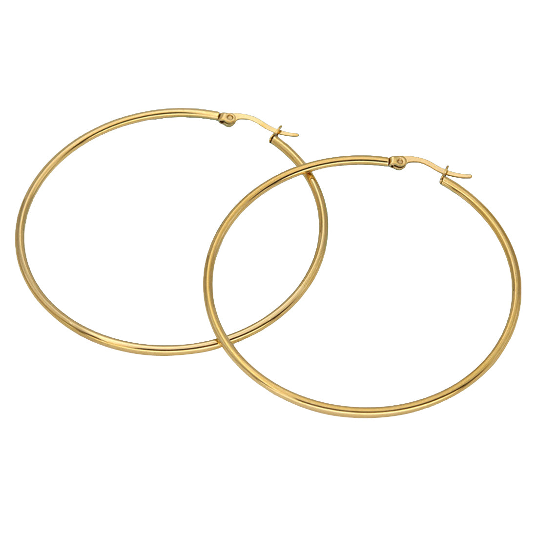 Round Golden Stainless Steel Hoop Earrings 10|20|30|40|50|60|70mm