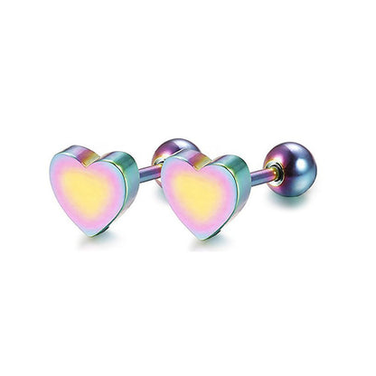 Heart Stainless Steel Stud Earrings 8mm