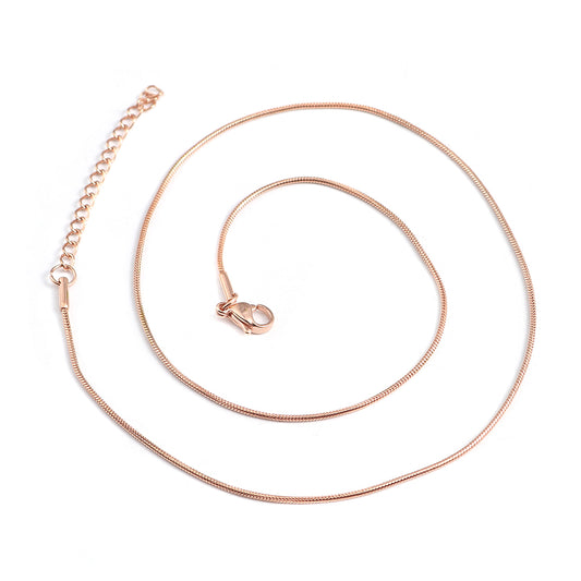 Snake Chain Rose Gold Stainless Steel Necklace