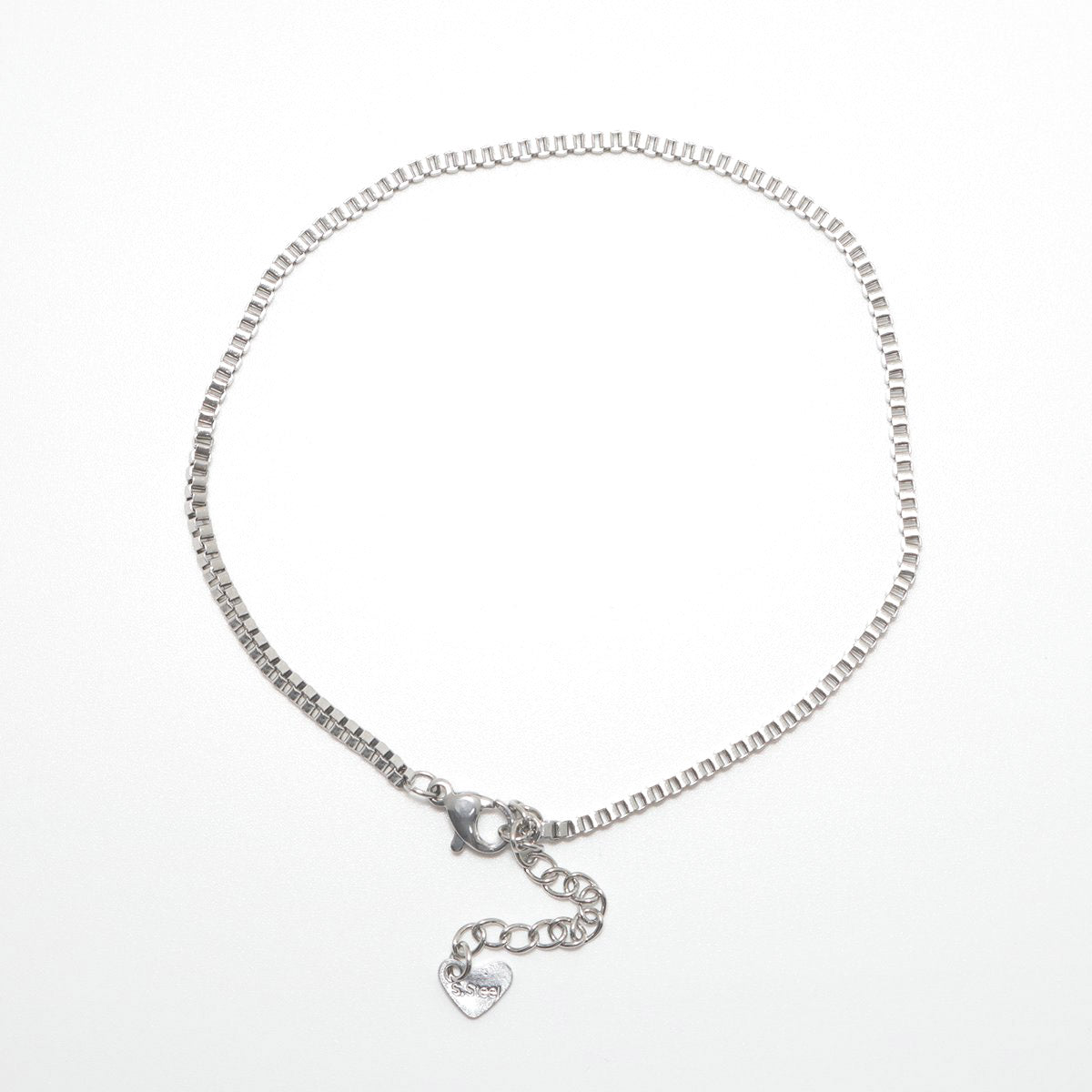 Box Chain Silver Stainless Steel Anklet