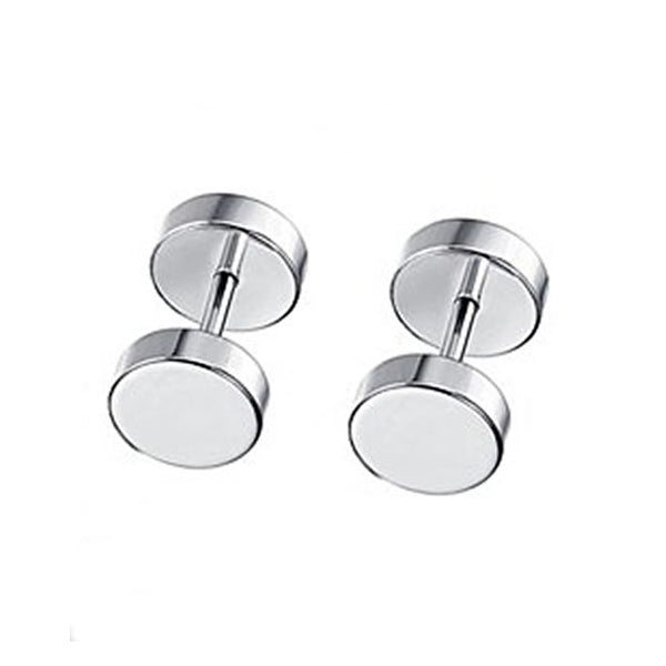 Round Silver Stainless Steel Fake Ear Plugs 5|8|10mm