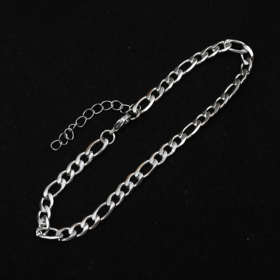 Figaro Chain Silver Stainless Steel Anklet