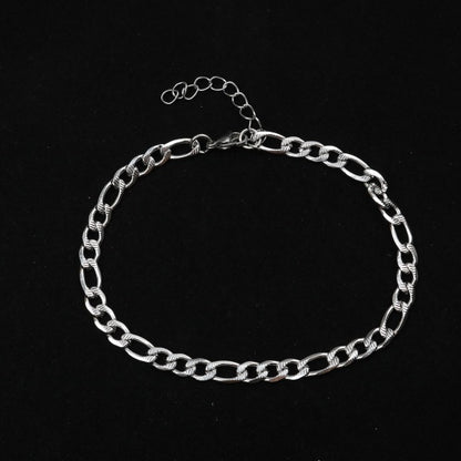 Figaro Chain Silver Stainless Steel Anklet