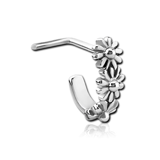 Flower Trio Silver Stainless Steel Nose Crawler