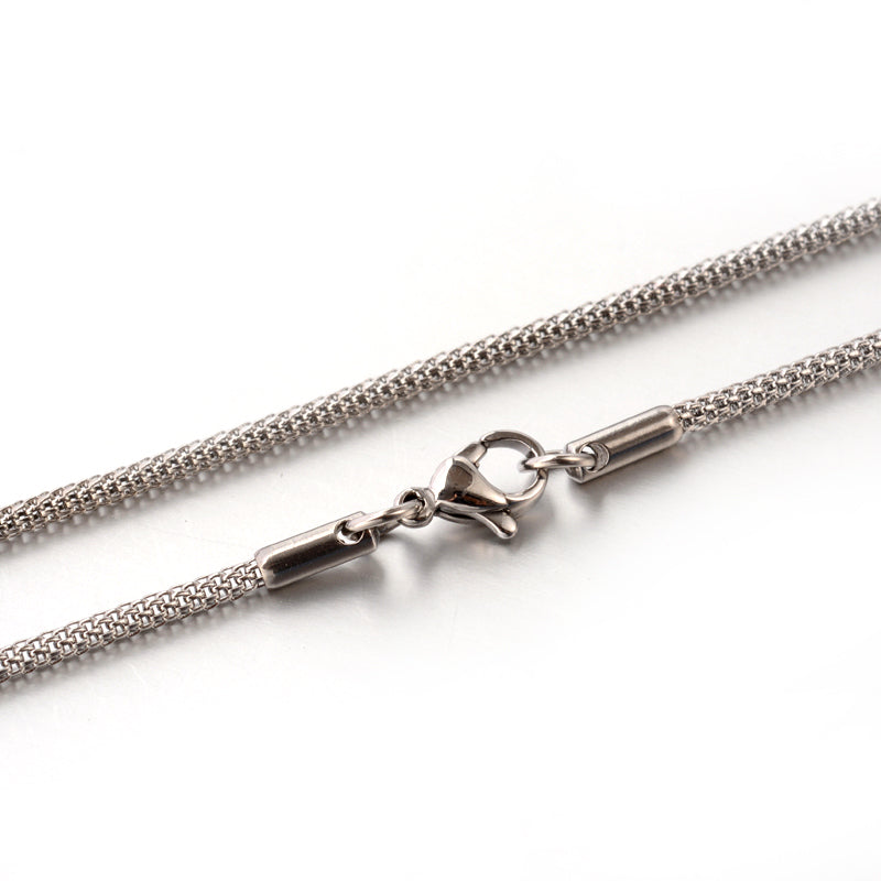 Lantern Chain Silver Stainless Steel Necklace