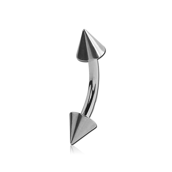 Pointed Cone Silver Stainless Steel Belly Bar