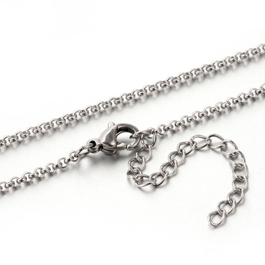 Rolo Chain Silver Stainless Steel Necklace