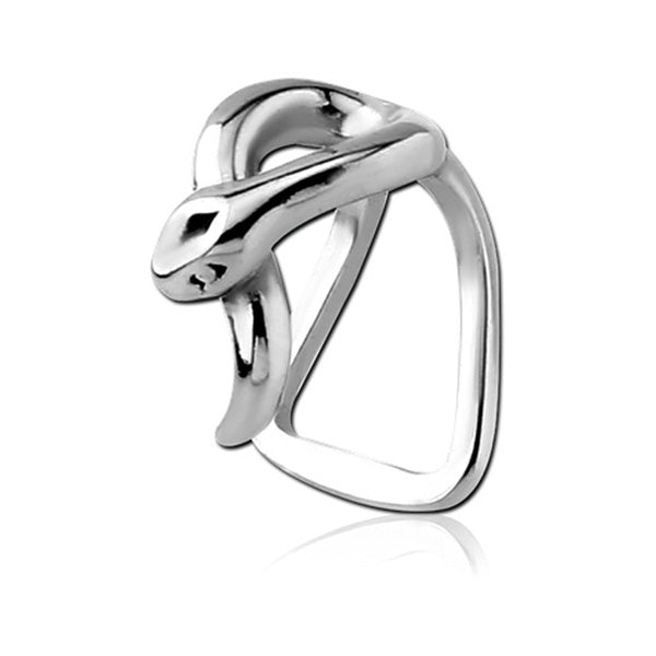 Snake Silver Stainless Steel Lip Cuff Ring