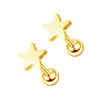 Star Small Golden Stainless Steel Ear Studs